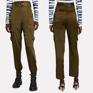Intermix | Addison Belted Satin Cargo Pants